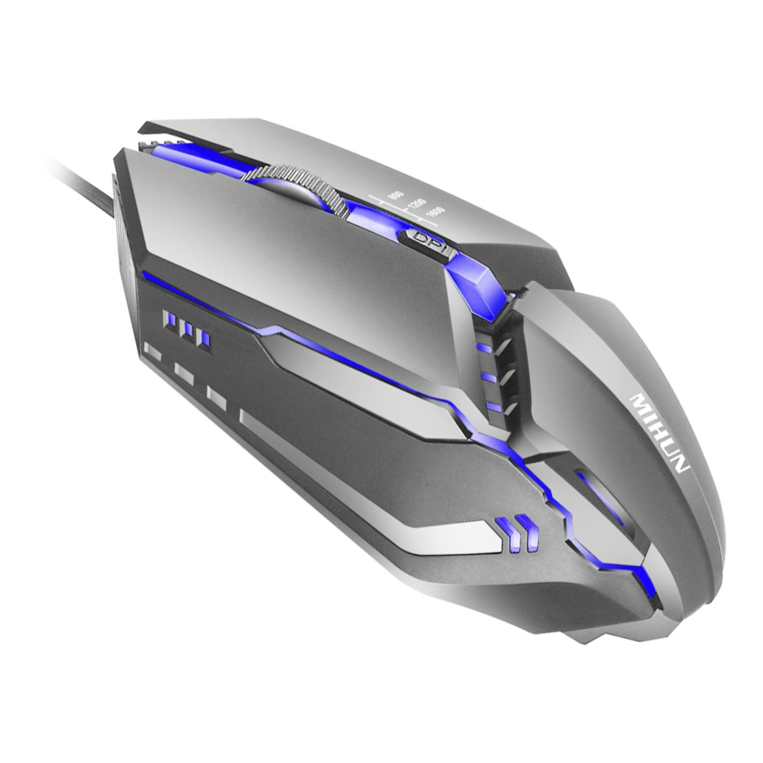 Mouse da gioco G314 con luci LED RGB. 800, 1200 e 1600 dpi.