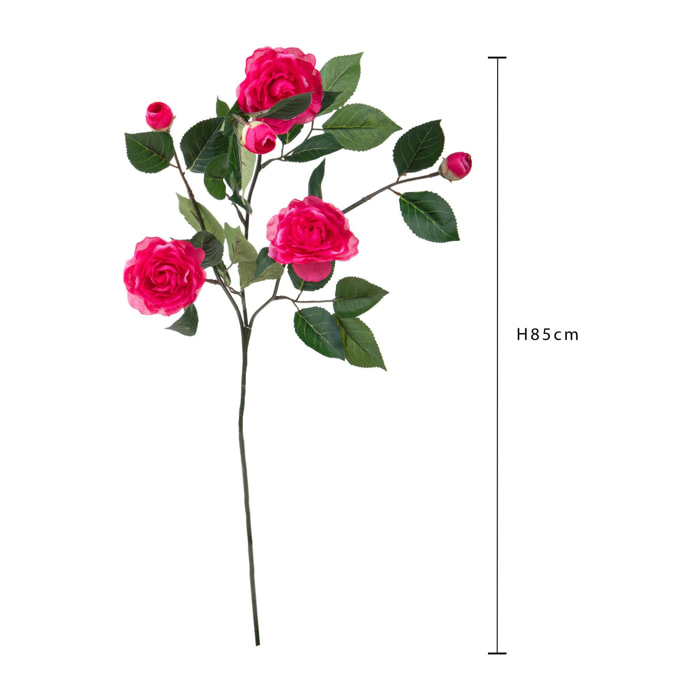 Ramo Camelia per 3 75 Cm - Pezzi 6 - 26X75X10cm - Colore: Rosa - Bianchi Dino - Fiori Artificiali