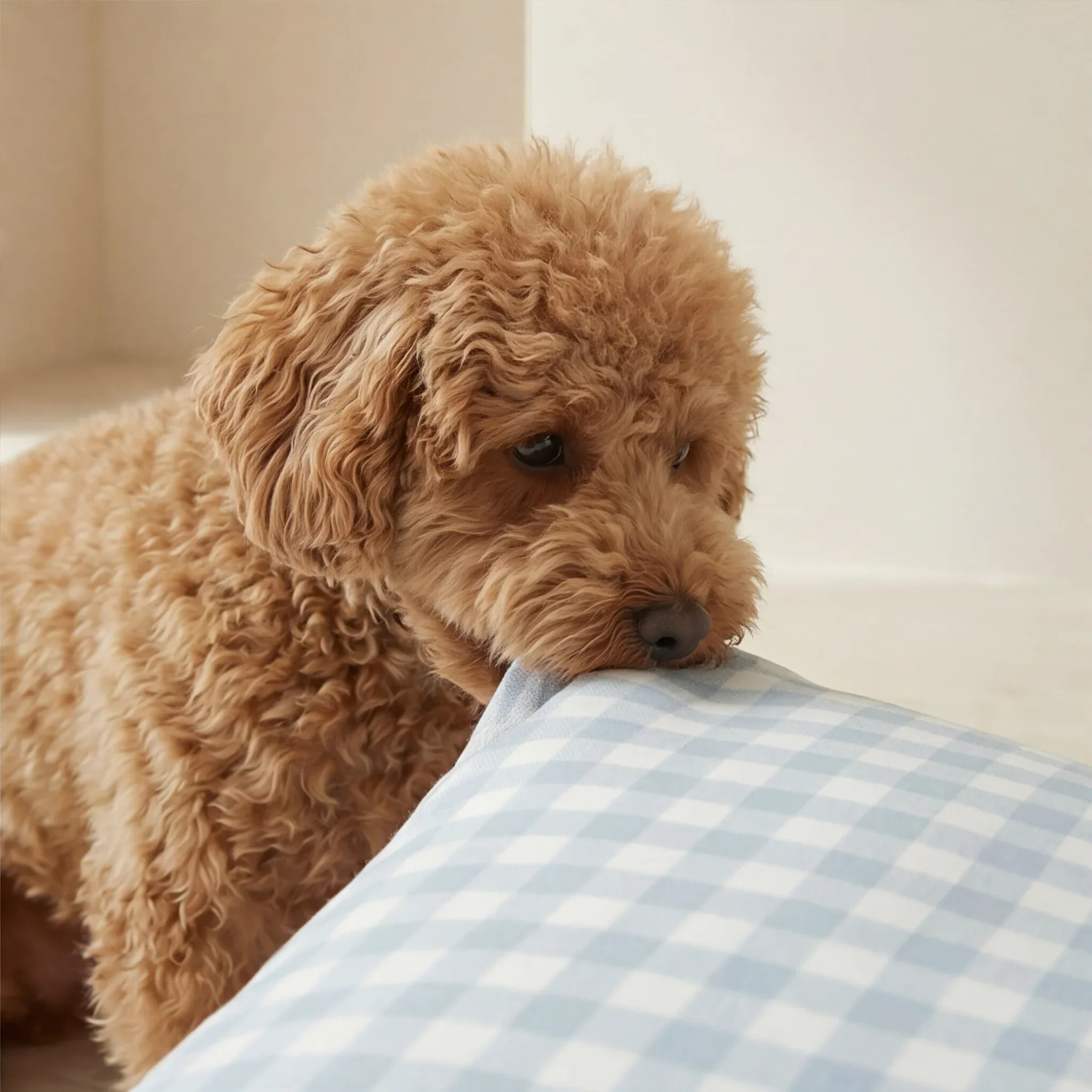 Lit pour animaux déhoussable et antitaches Calafat Bleu Clair