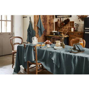 Lot de 2 essuie-mains "Soline" 50 x 70 cm Lin lavé - Couleur: Soline Ardoise