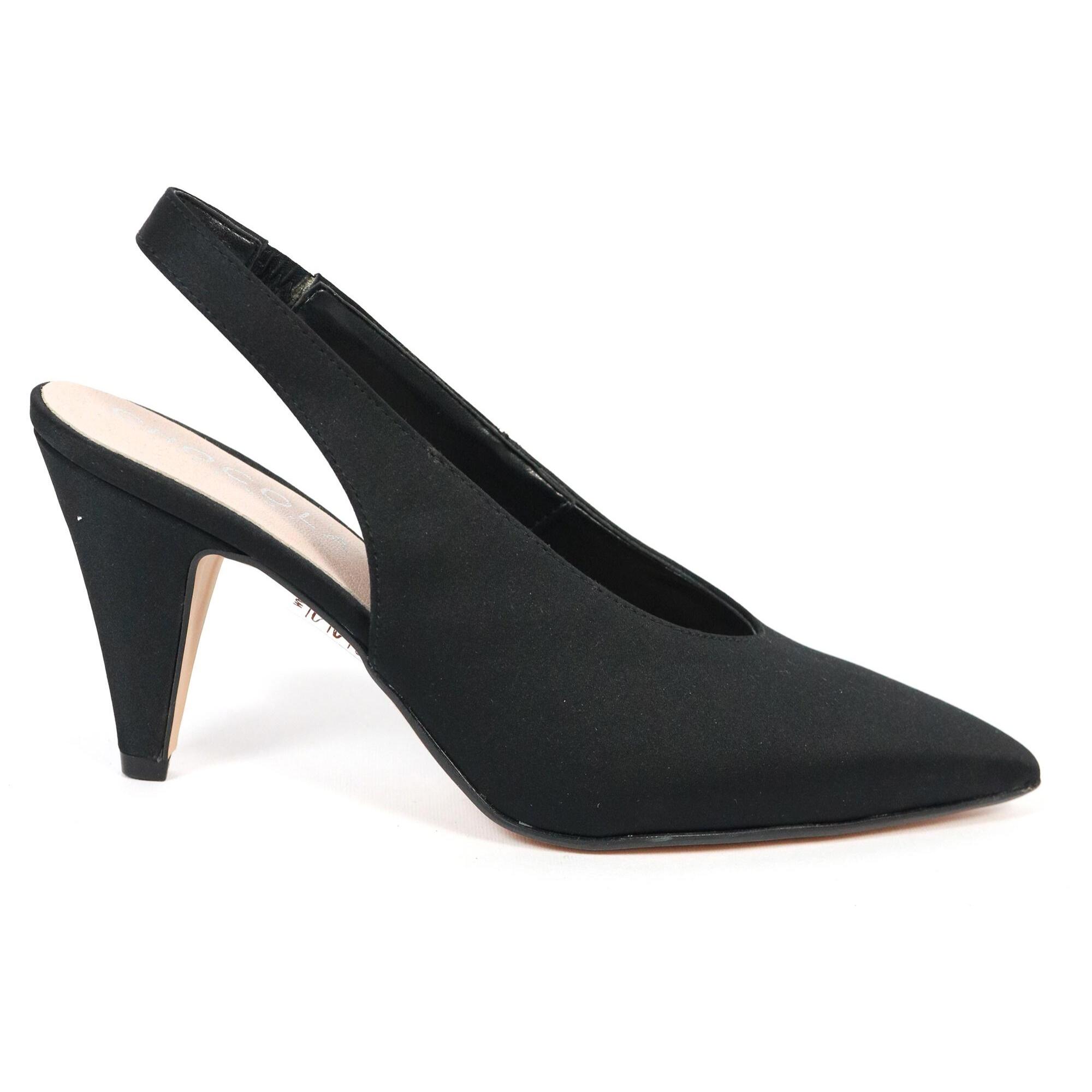 SLINGBACK CHOCOLA' RASO NERO