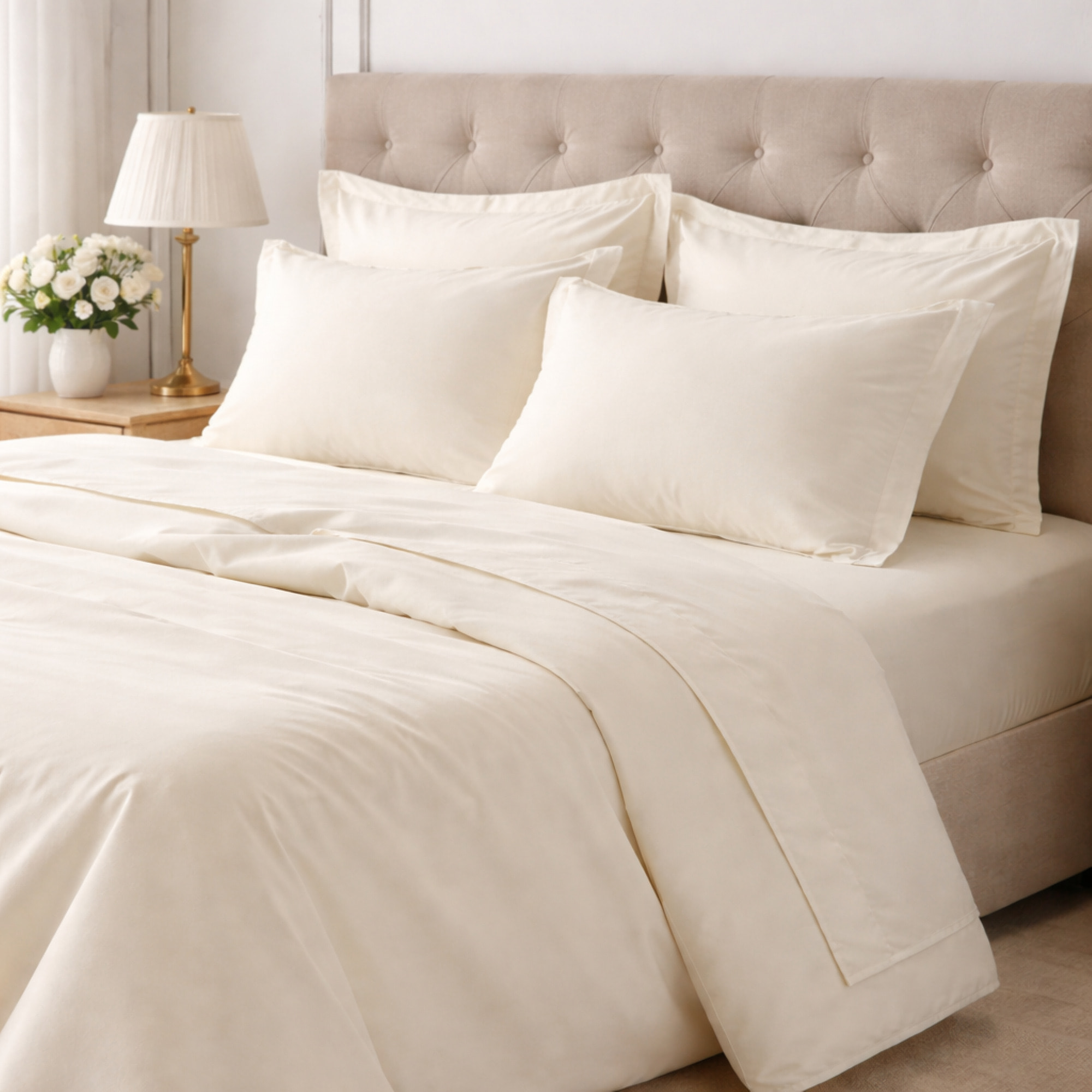 COTONISSIMI Completo Letto Tinta Unita in 100% puro cotone