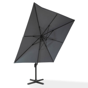 Parasol Sombra 360° carré avec housse de protection - Gris
