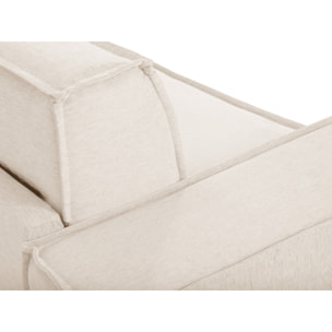 Canapé convertible "Olympe" 4 places en tissu structurel beige clair