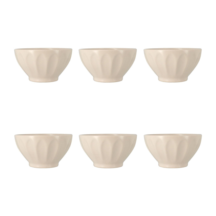 Lot de 6 bols beige en faïence 580ml BISTROT