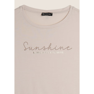 T-shirt maniche a kimono con stampa fantasia sui fianchi