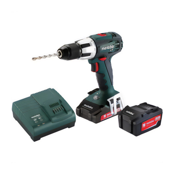 Perceuse à percussion - METABO - avec 2 batterie une 2,0 Ah et une 5,2 Ah - chargeur - coffret - 602103970