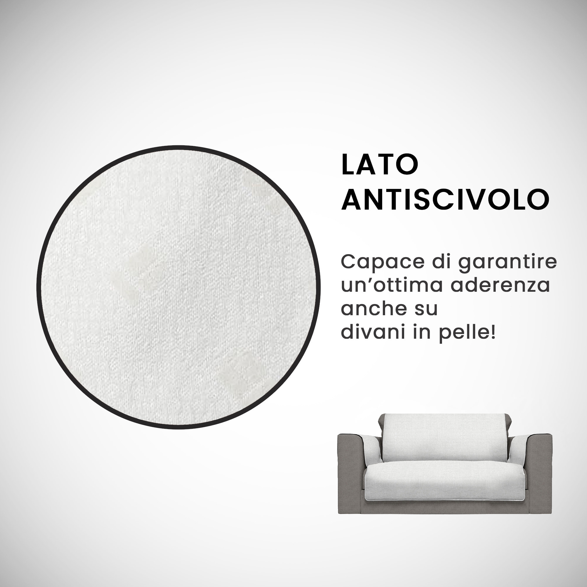 COPRIDIVANO ANTISCIVOLO COMFORT MADE IN ITALY – BIANCO