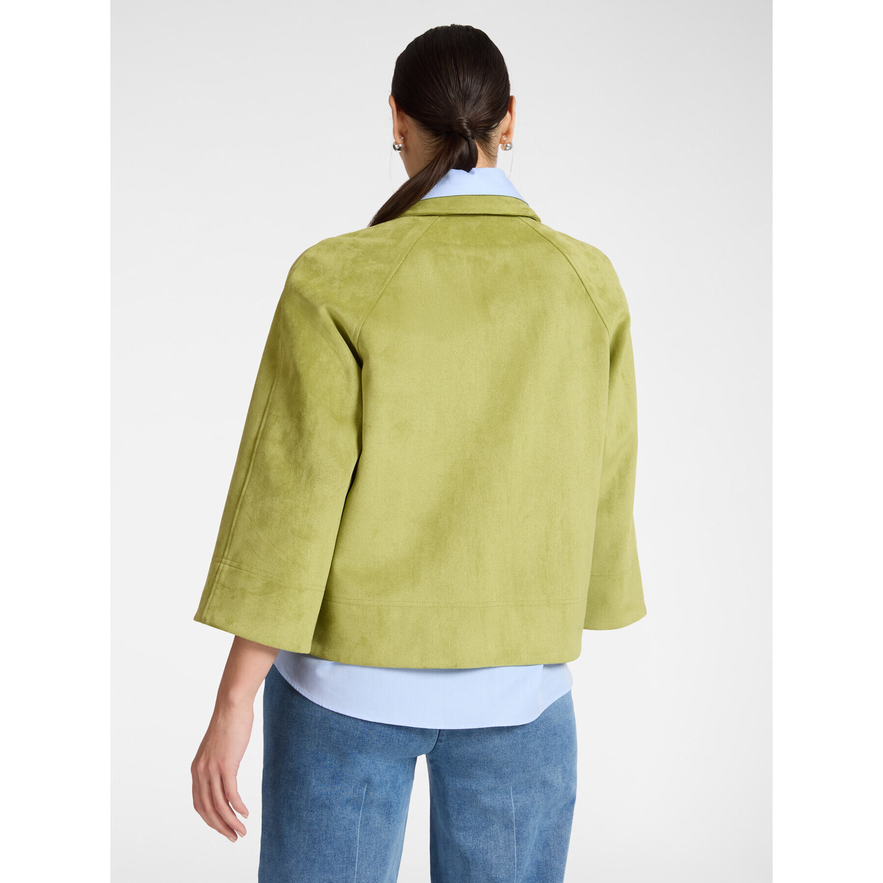 Elena Mirò - Chaqueta cuadrada de tejido suave - Verde claro