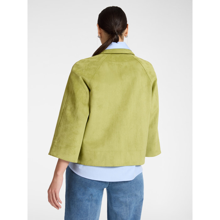 Elena Mirò - Chaqueta cuadrada de tejido suave - Verde claro