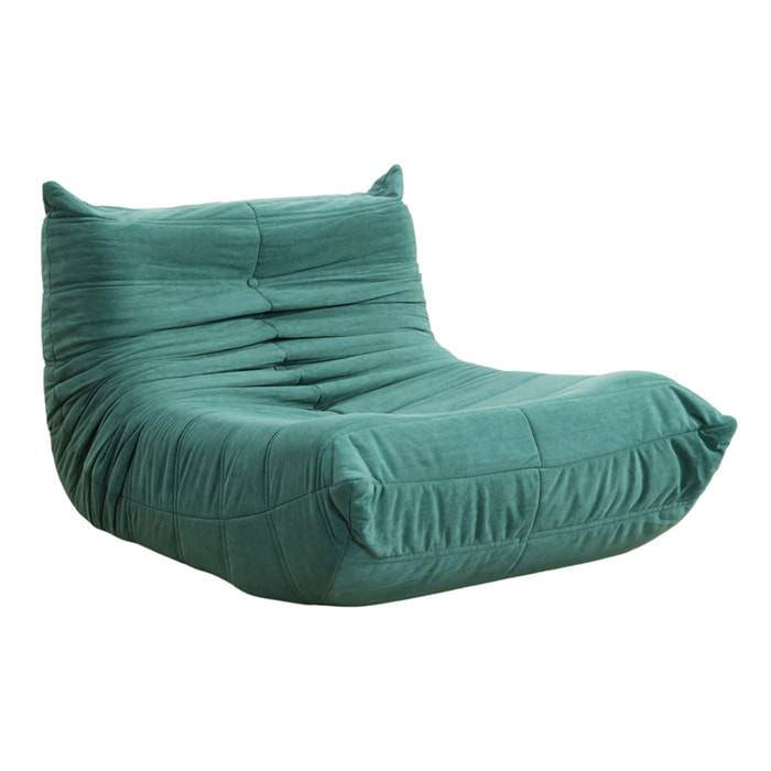 Fauteuil compressé en velours vert ALBA