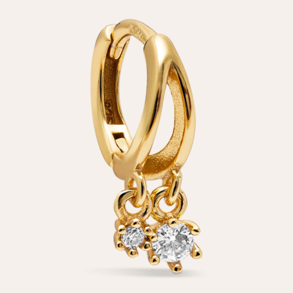 Pendiente Suelto Luzia Plata Baño Oro