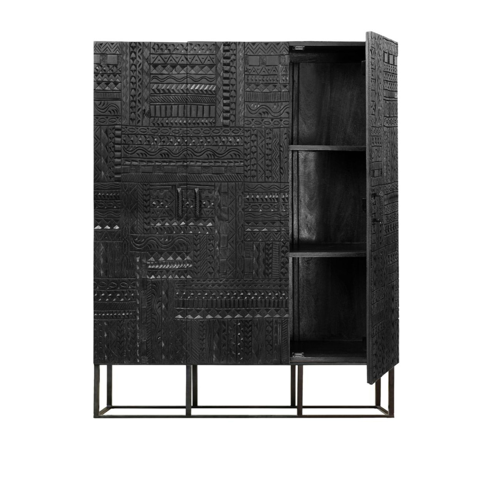 Armario de Madera de Mango 120 Cm Estilo Étnico