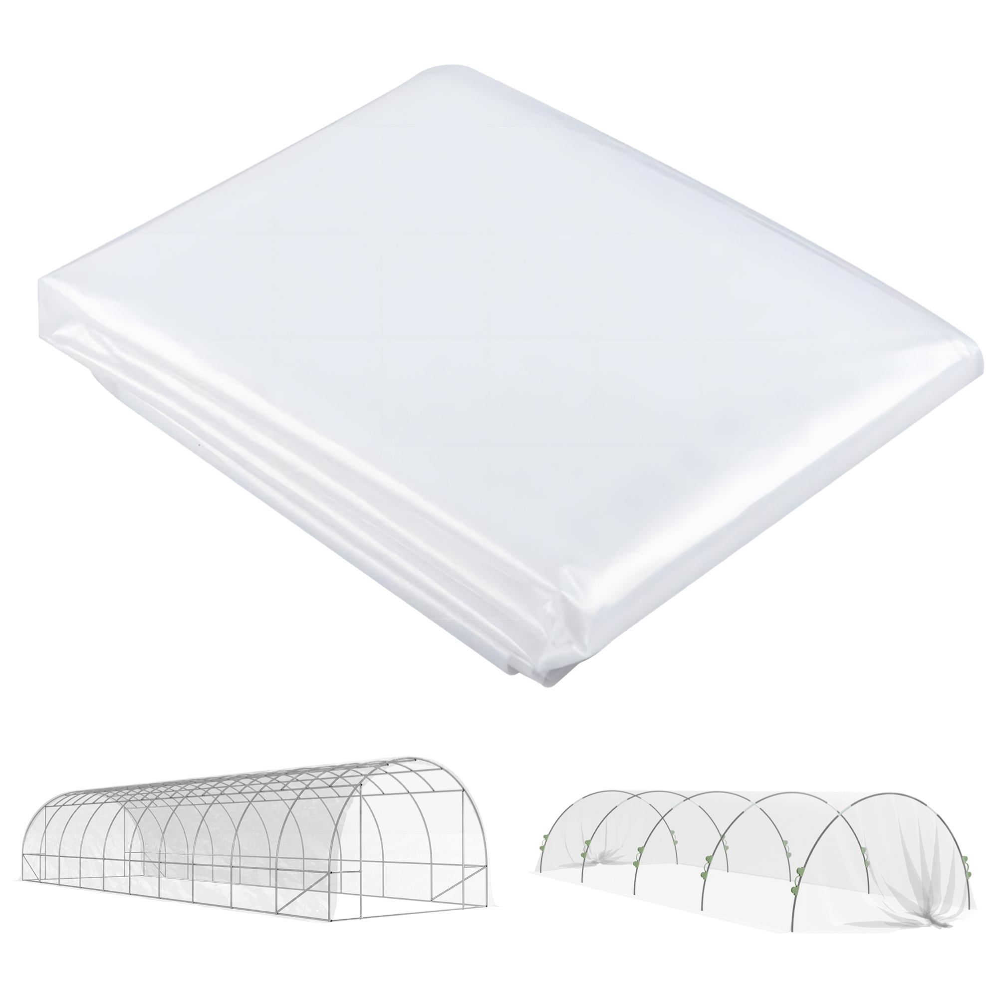 Plástico Invernadero Transparente, 6x10 m, Cubierta de Repuesto para Invernadero de Polipropileno, Resistente al Agua, para Huerto, Plantas, Agricultura, Jardín