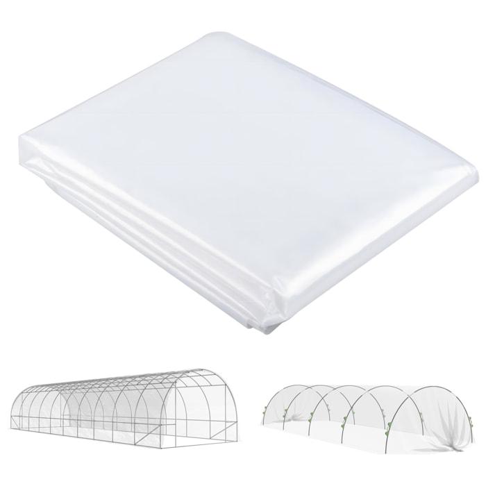 Plástico Invernadero Transparente, 6x10 m, Cubierta de Repuesto para Invernadero de Polipropileno, Resistente al Agua, para Huerto, Plantas, Agricultura, Jardín