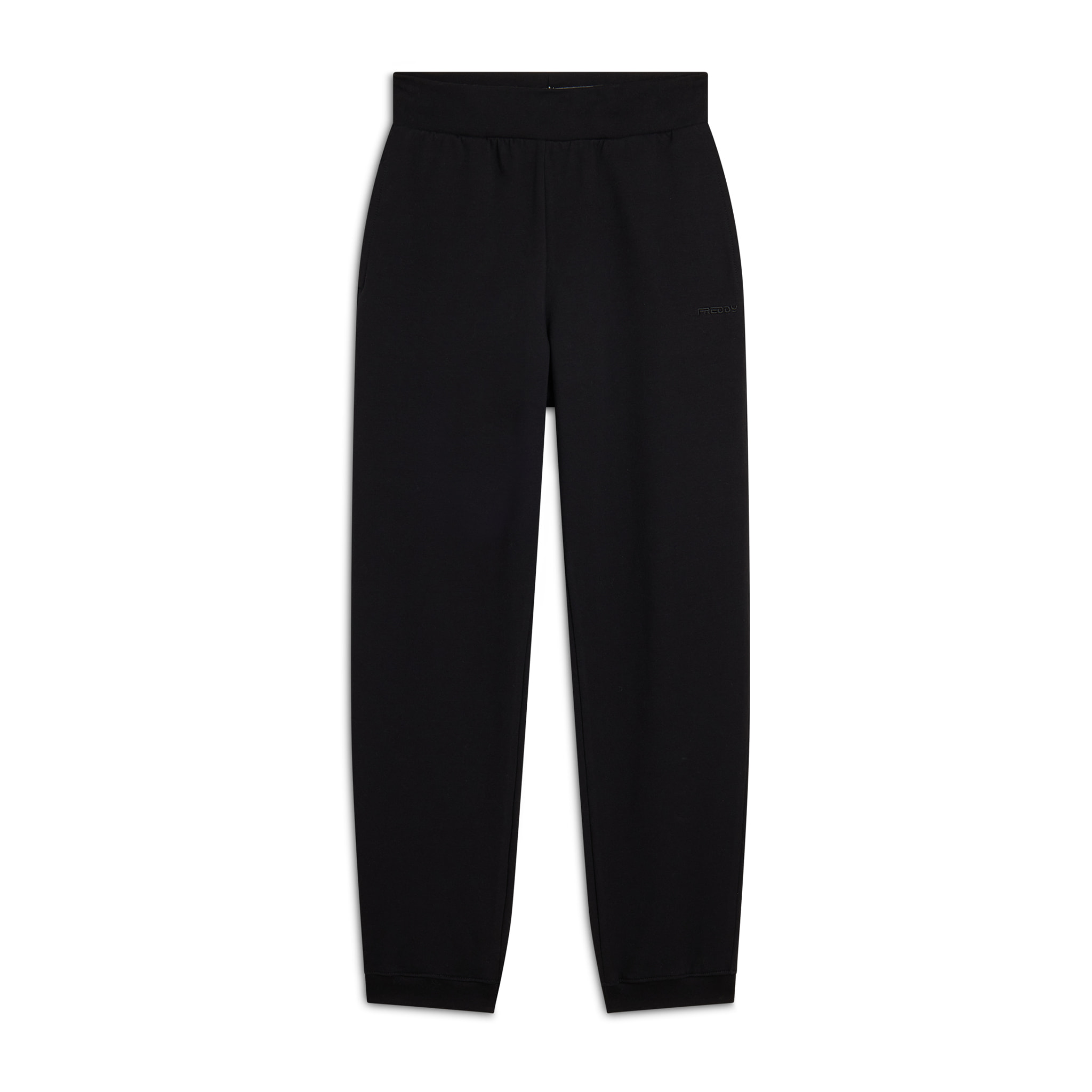 Pantaloni jogger donna in felpa garzata con elastico logato