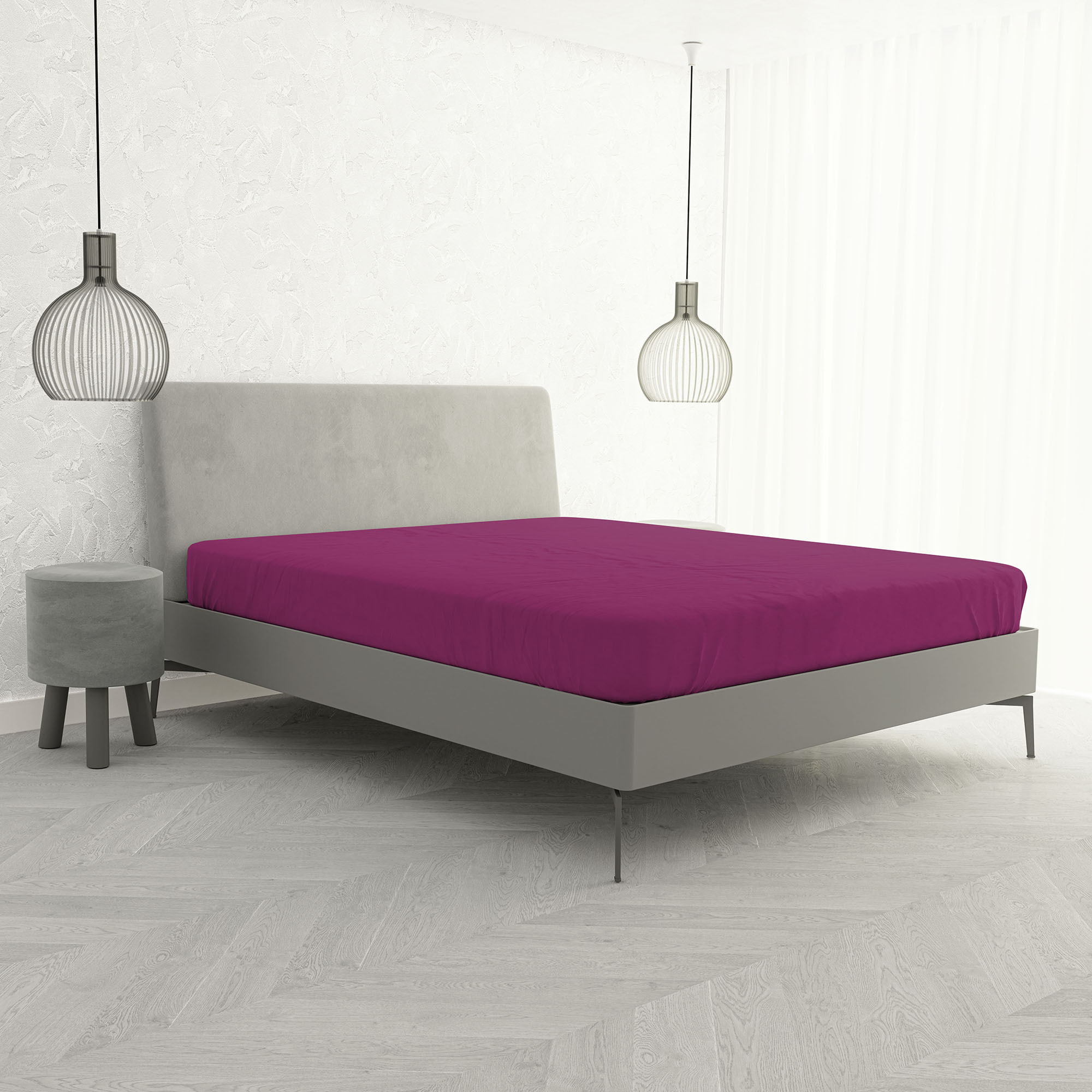 LENZUOLO SOTTO CON ANGOLI MAX COLOR, 100% COTONE MADE IN ITALY