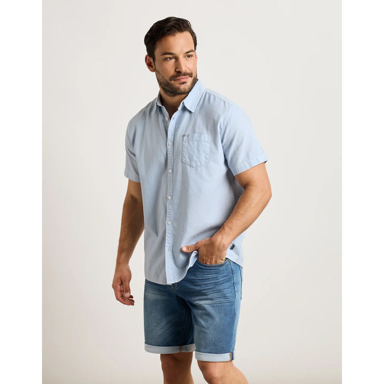 Camisa Manga Corta Azul - Folka