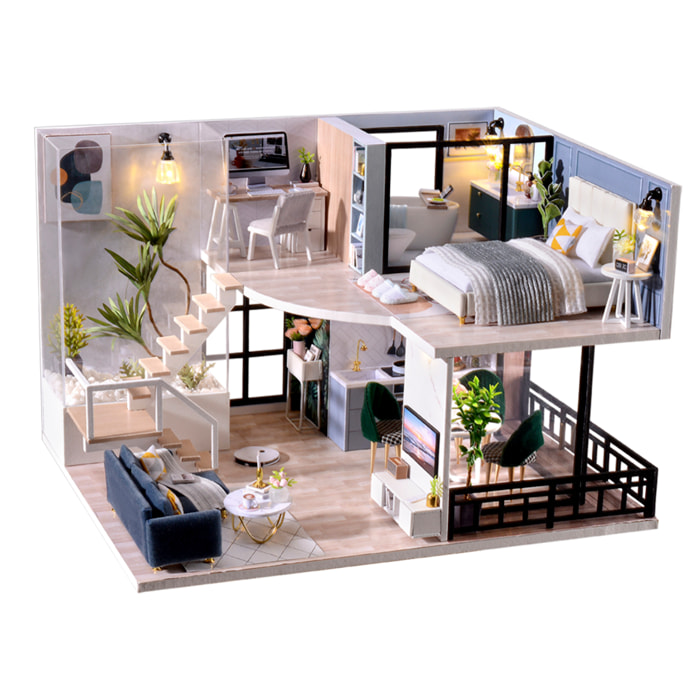 Dúplex Tiempo Acogedor. Maqueta 3D realista con gran detalle y luces led.