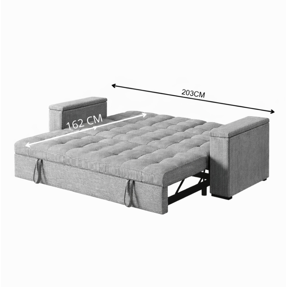 Canapé convertible 3 places en tissu bleu pétrole TILIA