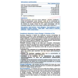 PEDIAKID - Gommes Oméga 3 - Formule Naturelle au Délicieux Arôme de Citron - Soutient les Fonctions Cognitives - Favorise la Croissance et le Développement Cérébral - Lot de 2 piluliers