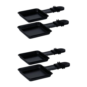 Set de 2 poêlons à raclette 18,5/18,5 cm en PTFE avec 2 ustensiles Rotel Swiss Tradition