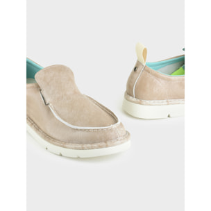 SLIP ON HOMBRE P19 DE PIEL CON ACABADO AVIATOR NOGAL