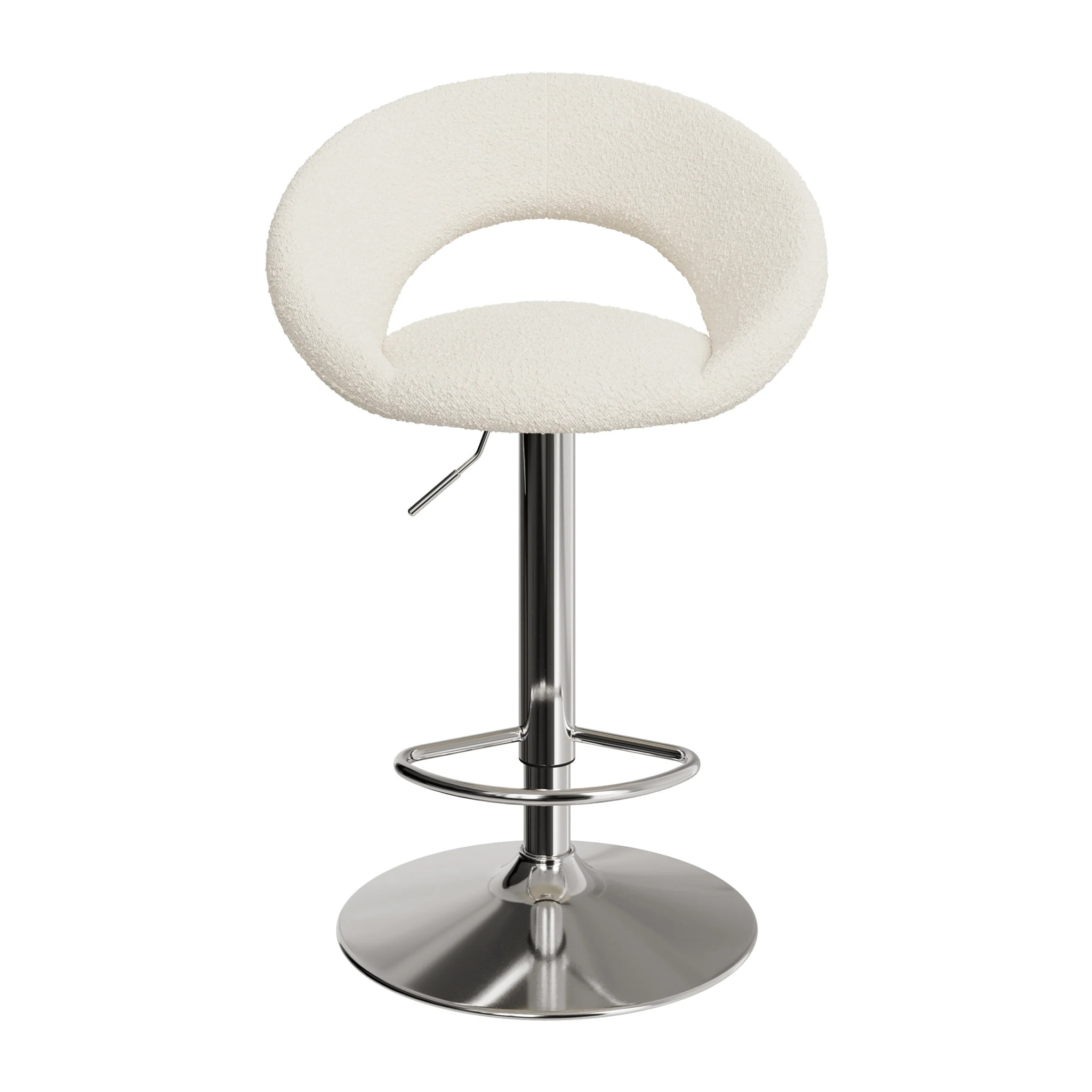 Lot de 2 chaises de bar en tissu bouclé crème 61/76,5 cm - Cloclo