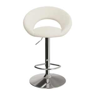 Lot de 2 chaises de bar en tissu bouclé crème 61/76,5 cm - Cloclo