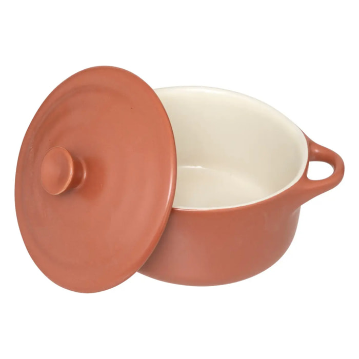 Cocotte ronde en céramique blanc 10cm