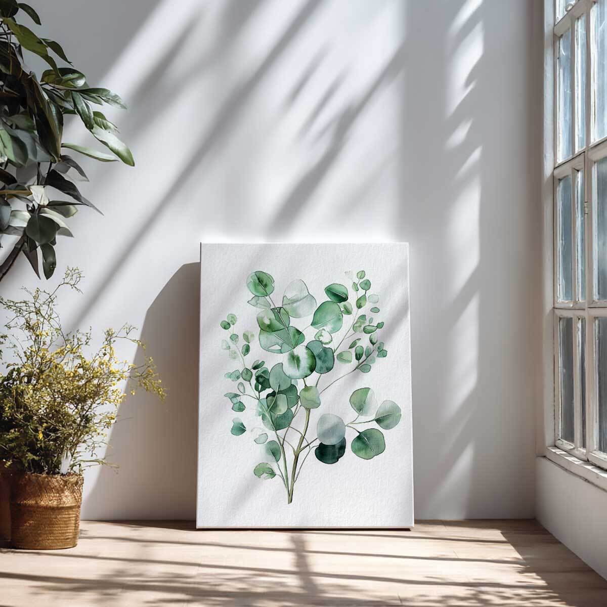 Tableau fleurs eucalyptus élégance Toile imprimée