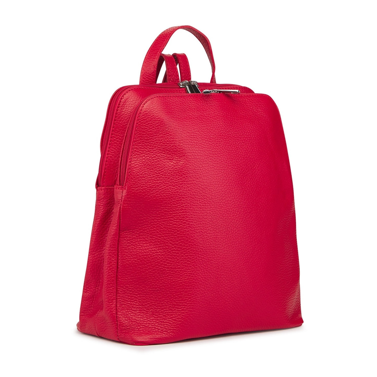 Borse Donna colore Rosso-in pelle Made in Italy 30x33x16cm