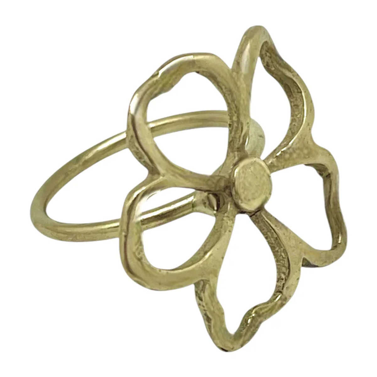 Anillo Flor Calada dorado chapado latón