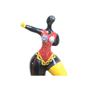 Statuette femme qui danse en résine multicolore H34cm - SUMA 03