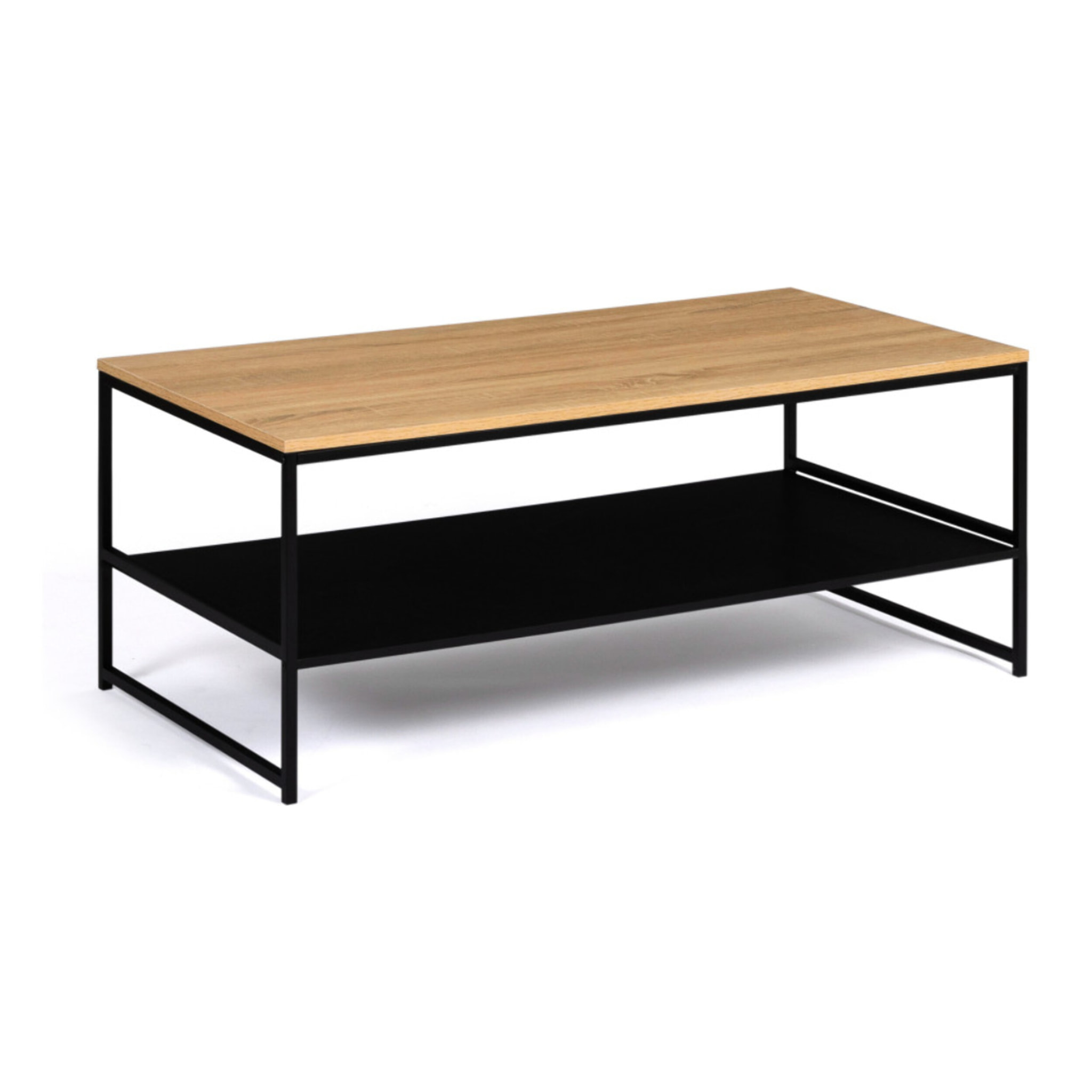 Table basse Manhattan double plateau bois et noir