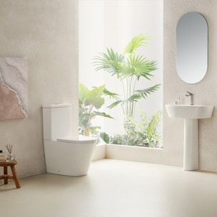 Project ensemble WC à poser sans bride & mécanisme de chasse GEBERIT + abattant SoftClose, blanc brillant (SATPRO31G)