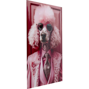 Tableau en verre caniche rose 40x50cm Kare Design