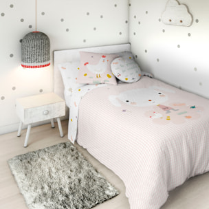 Haciendo el Indio - Funda Nórdica Estampada - Reversible - Infantil - Cierre Solapa - 100% Algodón - Incluye 1 Funda de Almohada - Granja