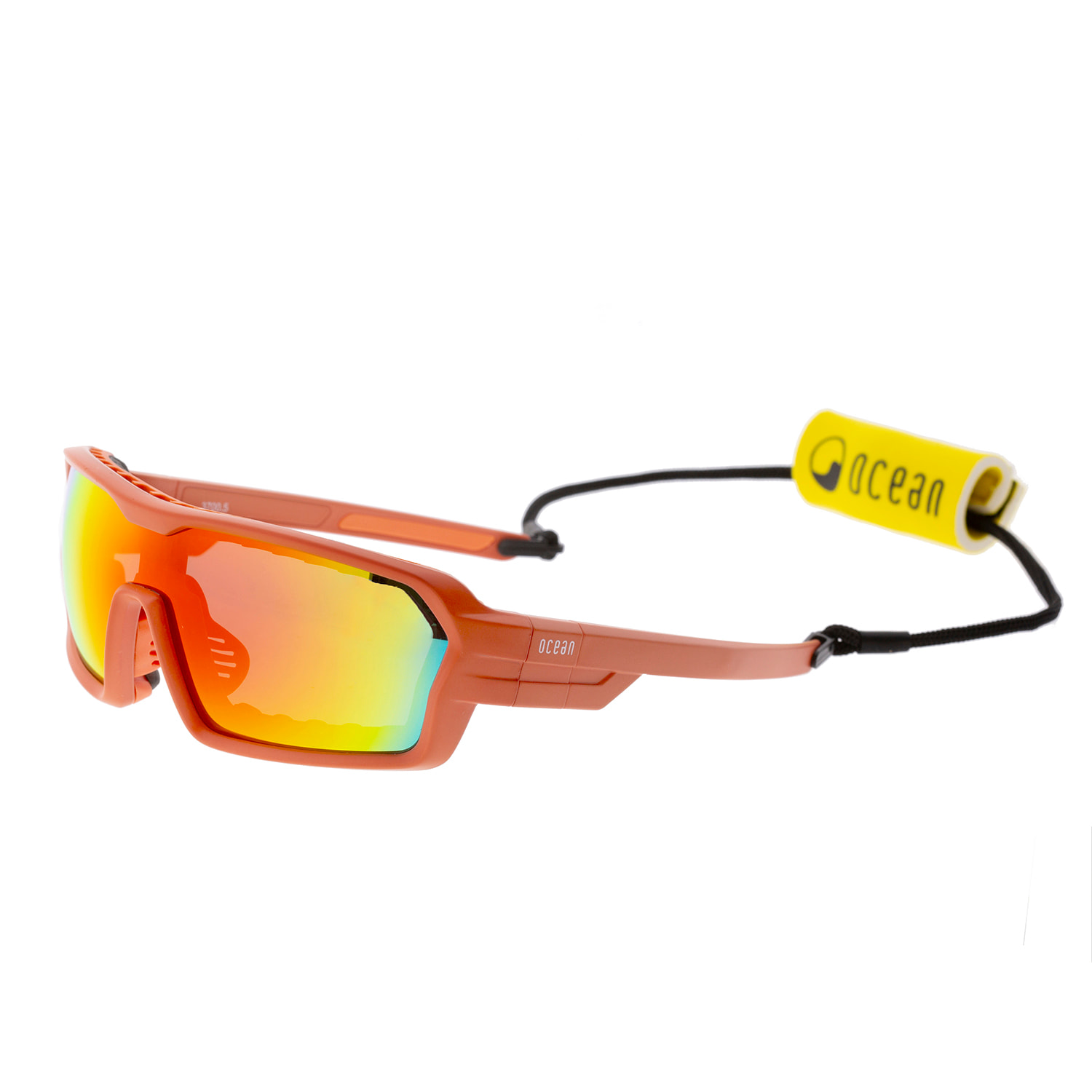 Gafas de deportes acuáticos OCEAN CHAMELEON - Rojo mate / Revo roja con plaquetas puntas y espuma rojas con correa roja