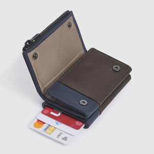 Piquadro Portafoglio compatto con portacarte automatico, porta monete e protezione RFID