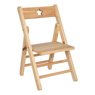 Silla infantil plegable, beige, de madera