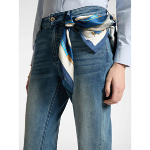 Elena Mirò - Vaqueros regular con pañuelo estampado - Light - blue
