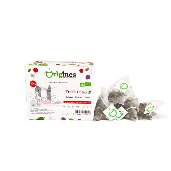 Thé Vert Bio Fresh Detox - Chine - Infusettes 15x2g