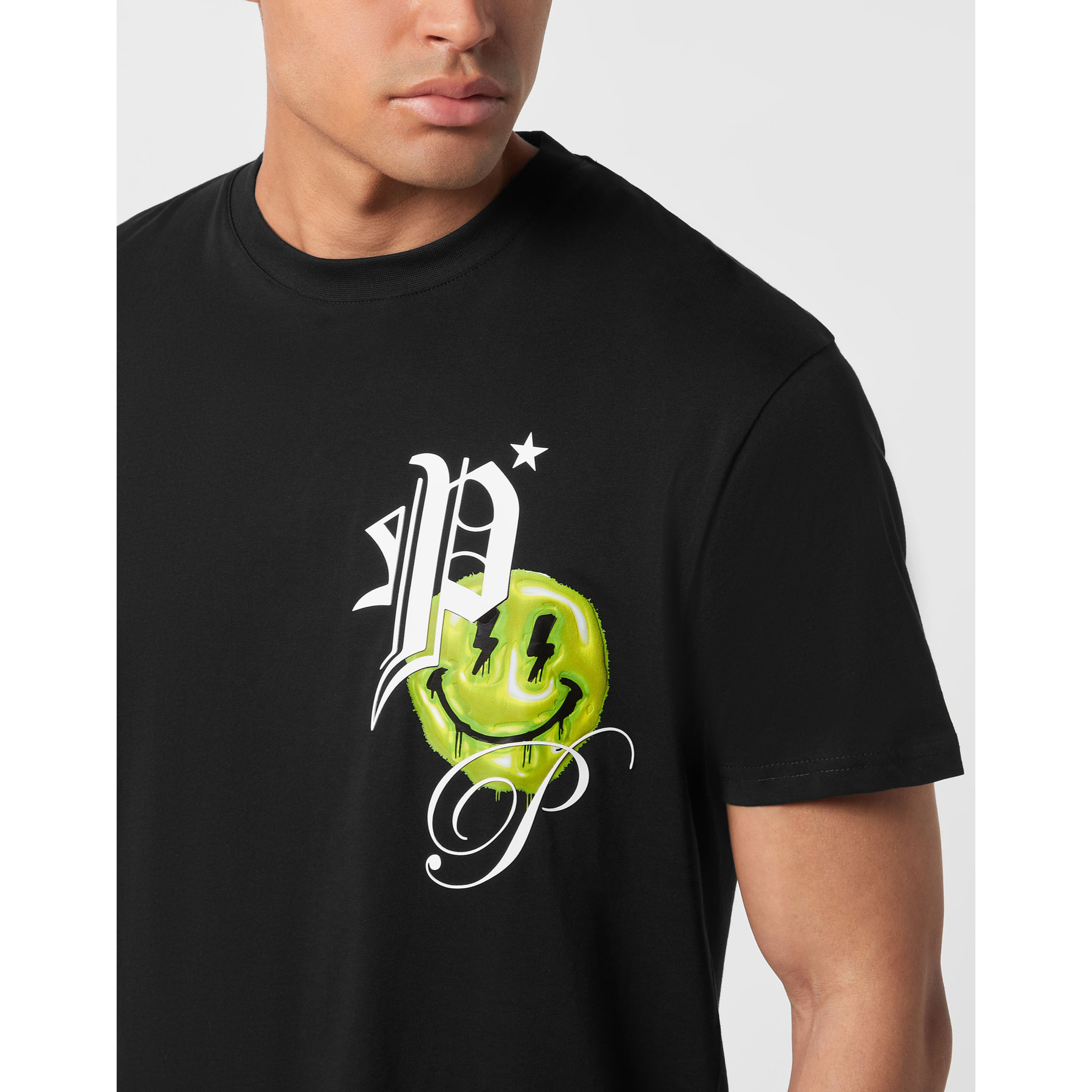 PHILIPP PLEIN Camiseta de cuello redondo y manga corta SMILE