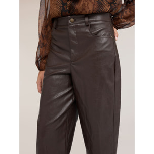 Motivi - Pantaloni palazzo lucidi - Marrone