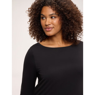 Fiorella Rubino - T-shirt con scollo a barchetta - Nero