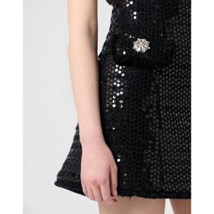 PHILIPP PLEIN Tweed Mini Dress Paillettes