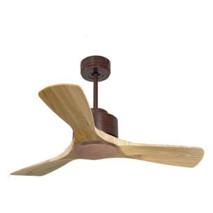 Ventilateur de plafond ø106 cm avec Wifi Réversible Hypersilence 40   W brun