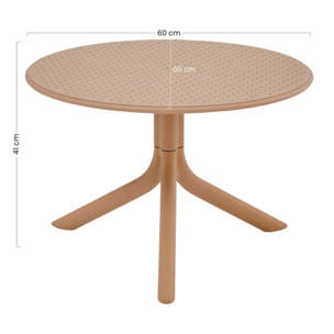 Tavolino basso da esterno in polipropilene 60x60x41cm tortora – Obidos