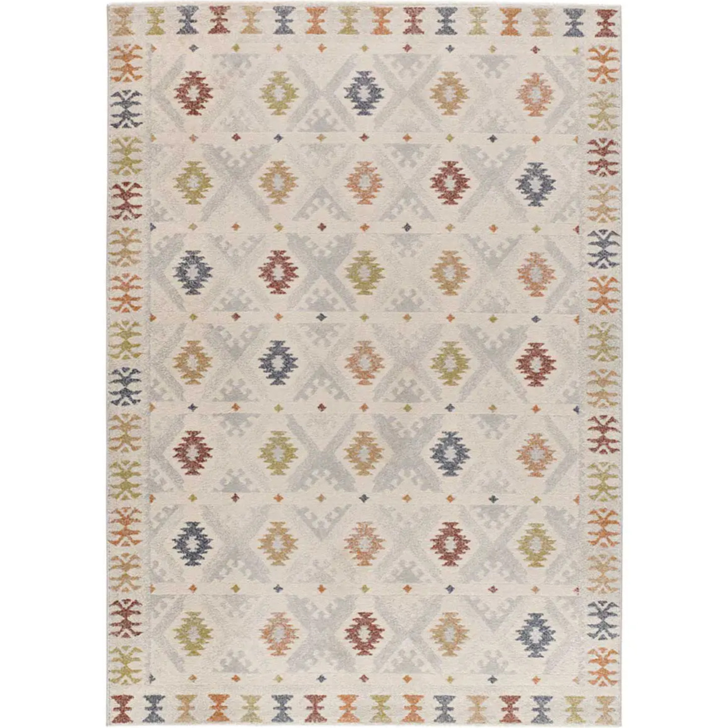 TAMARIS Alfombra étnica de pelo corto multicolor, varias medidas disponibles.